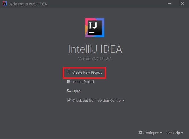 새 프로젝트 생성 클릭