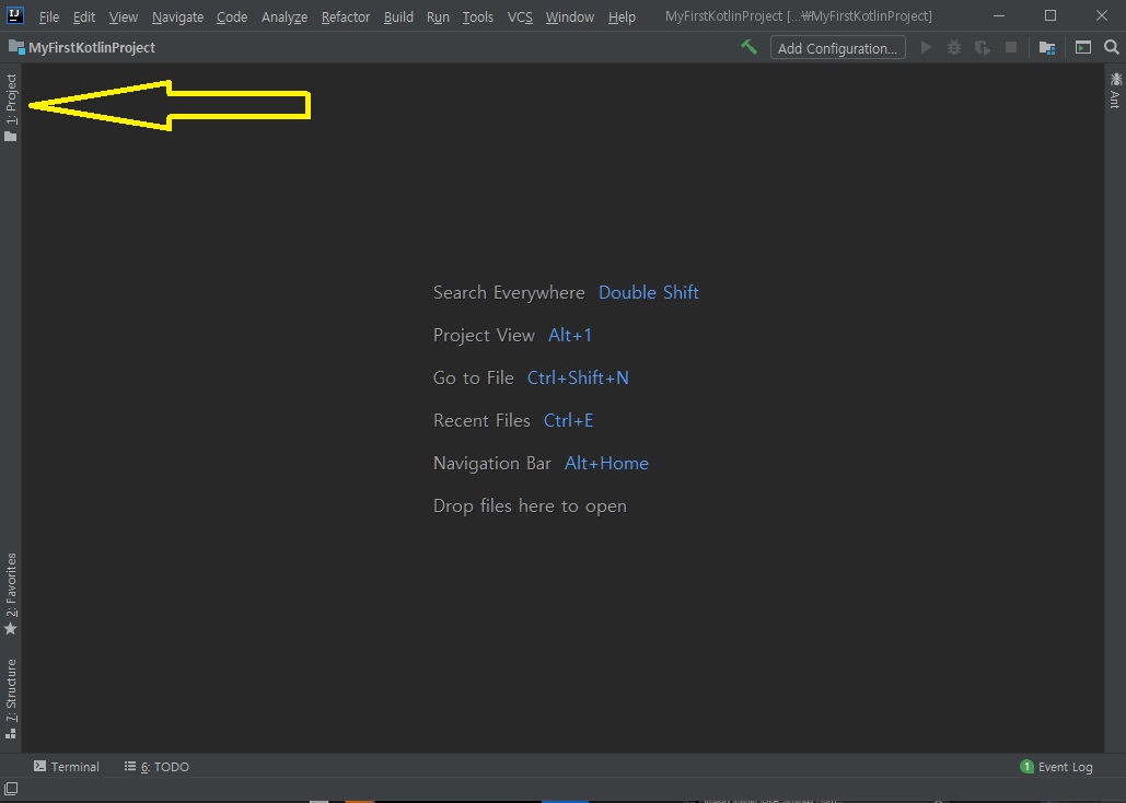 프로젝트 탭 확인