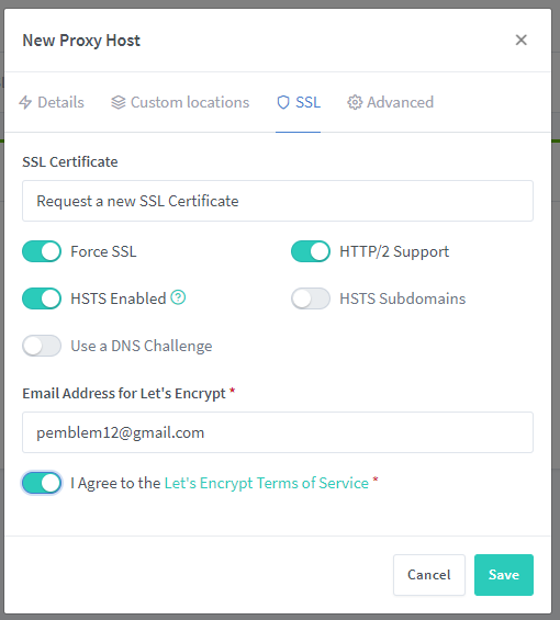 SSL 인증서 설정