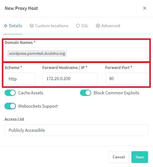 리버스 프록시 설정