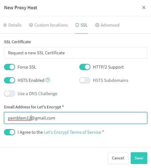 SSL 인증서 등록