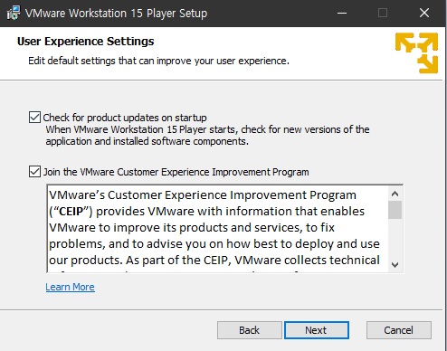 자동 업데이트 및 사용자 경험 참여 설정