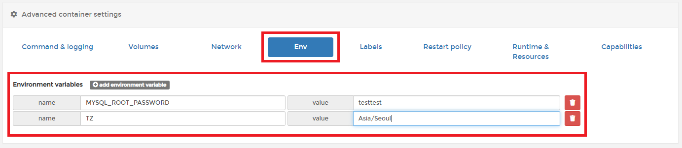 환경 변수 입력