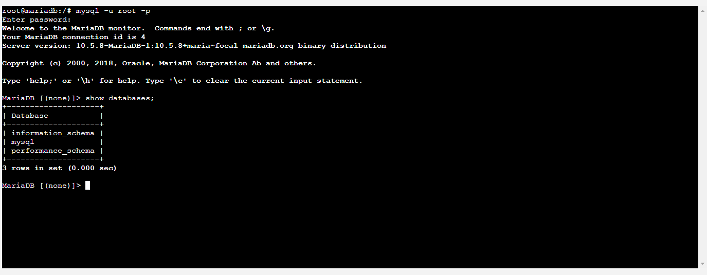 DB 목록 확인 결과