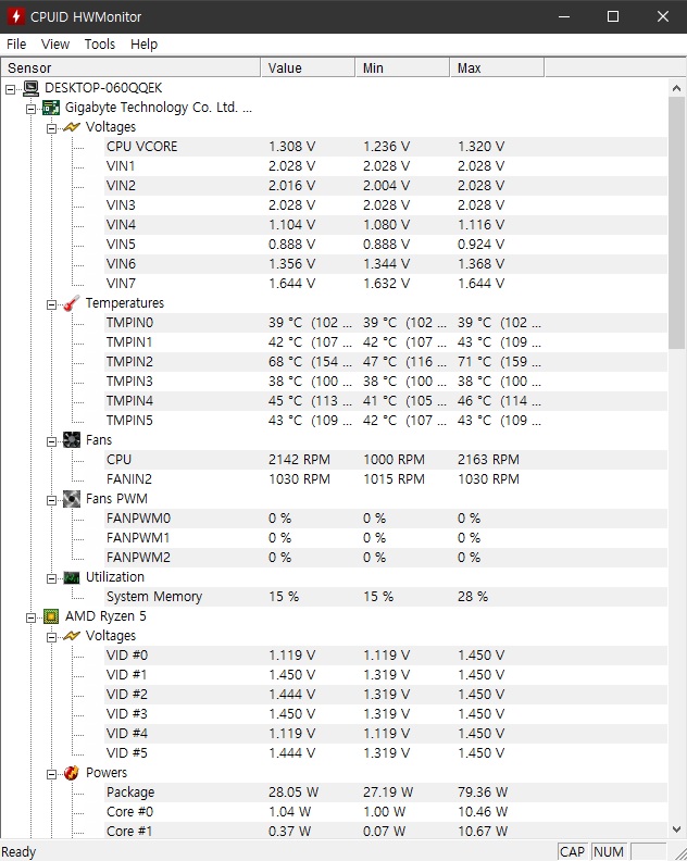 전압 -0.1V 온도 체크