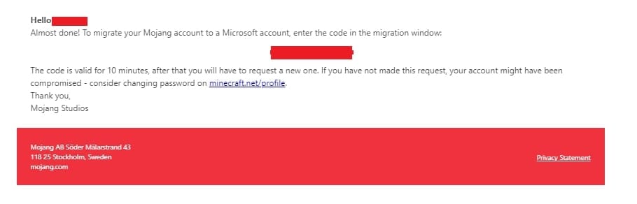 마인크래프트 계정 이전하는 방법 6 본인 확인 인증 코드 받기