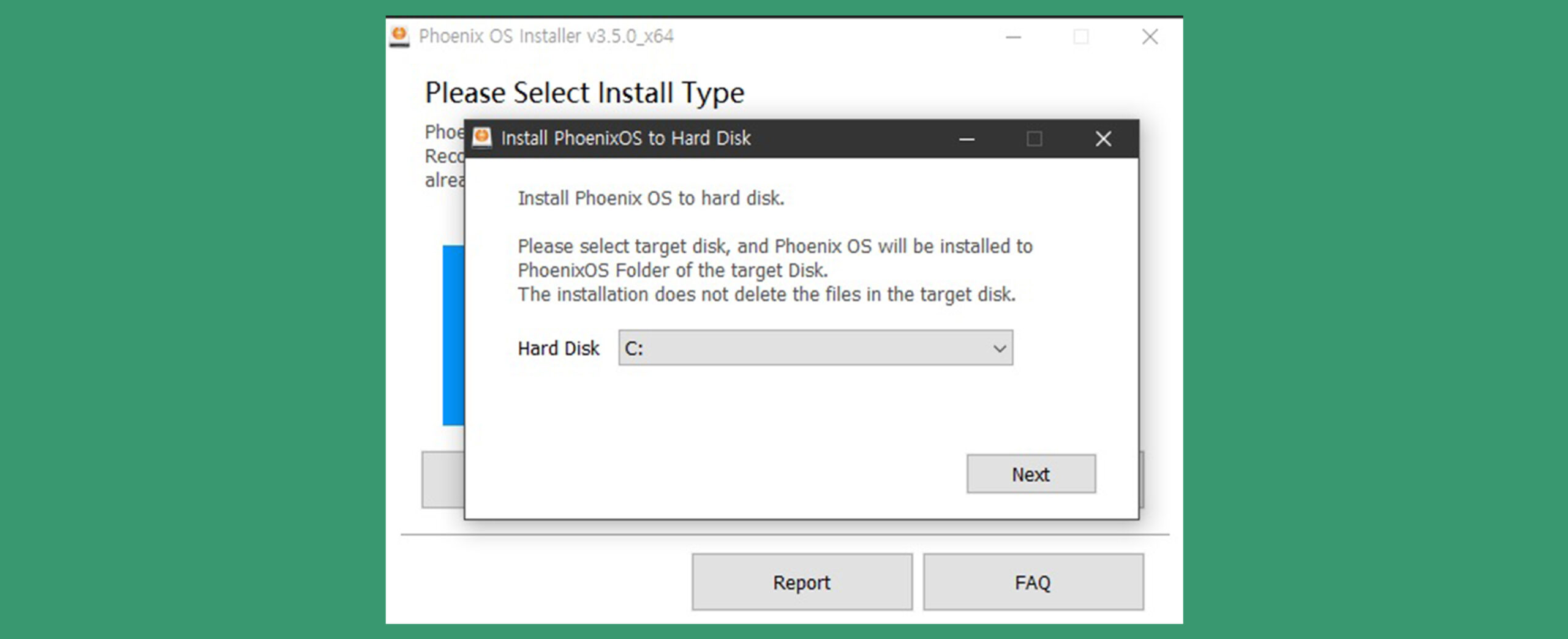설치 디스크 선택 및 진행