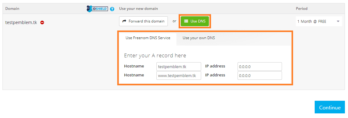 도메인 리디렉션 설정