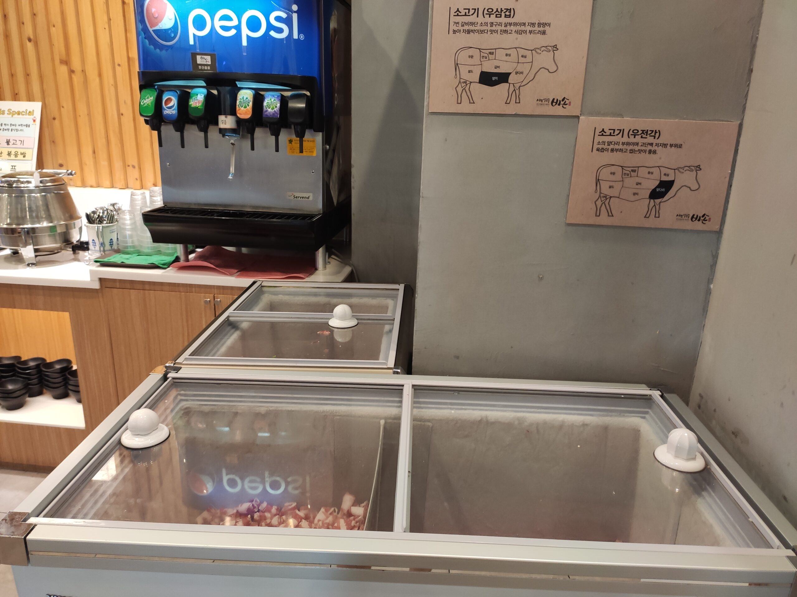 무한리필 고기 3종 (목심, 우삼겹, 우전각)