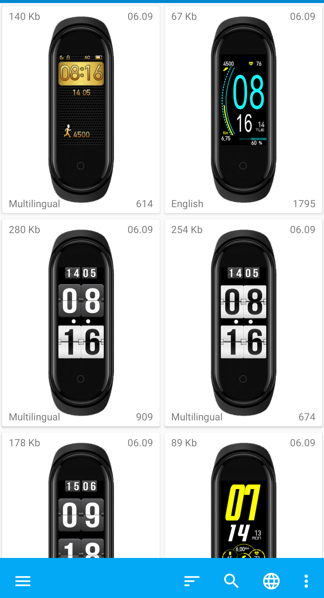 다양한 워치페이스 목록