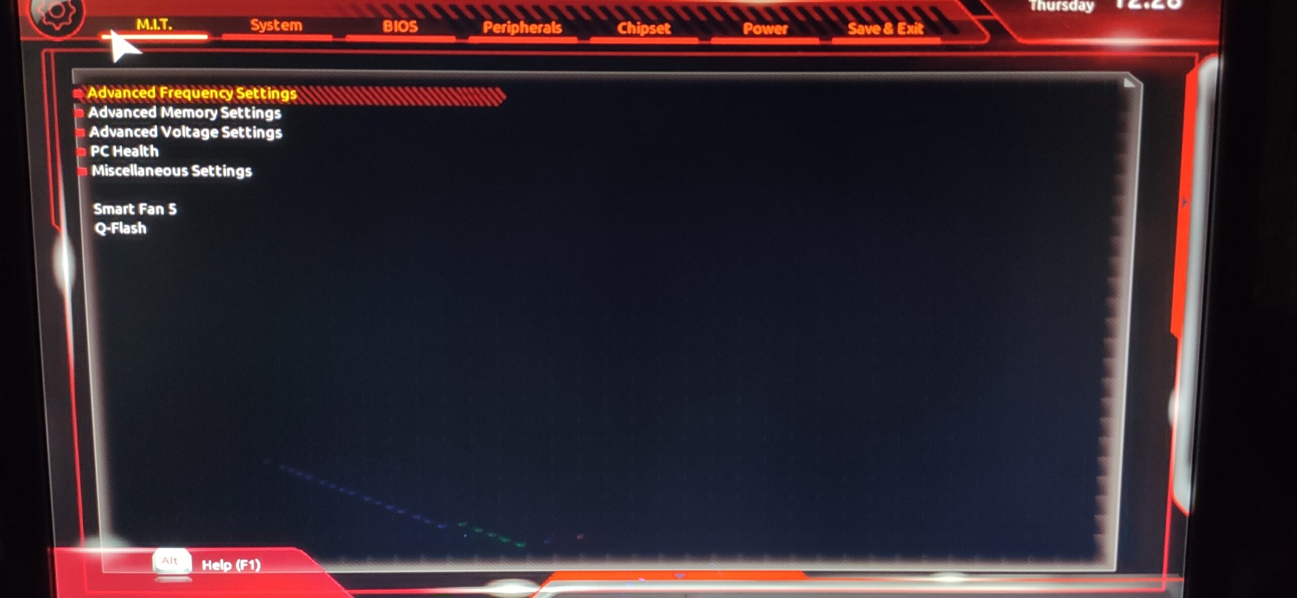 CPU 설정을 만지는 창