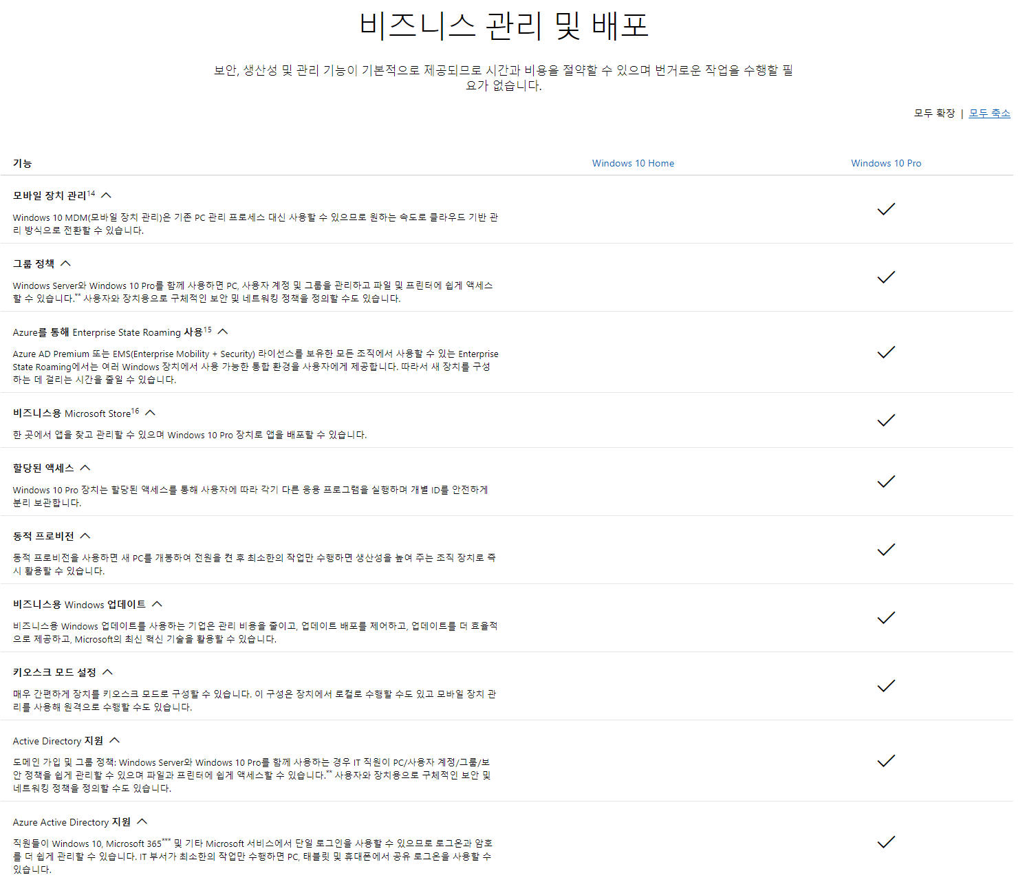 윈도우10 홈, 프로 차이점에 대하여 – 나는 어떤 걸 선택해야하지? 6 윈도우 10 비즈니스 기능 비교