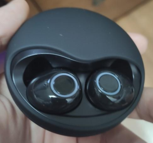 이어버드를 장착한 케이스