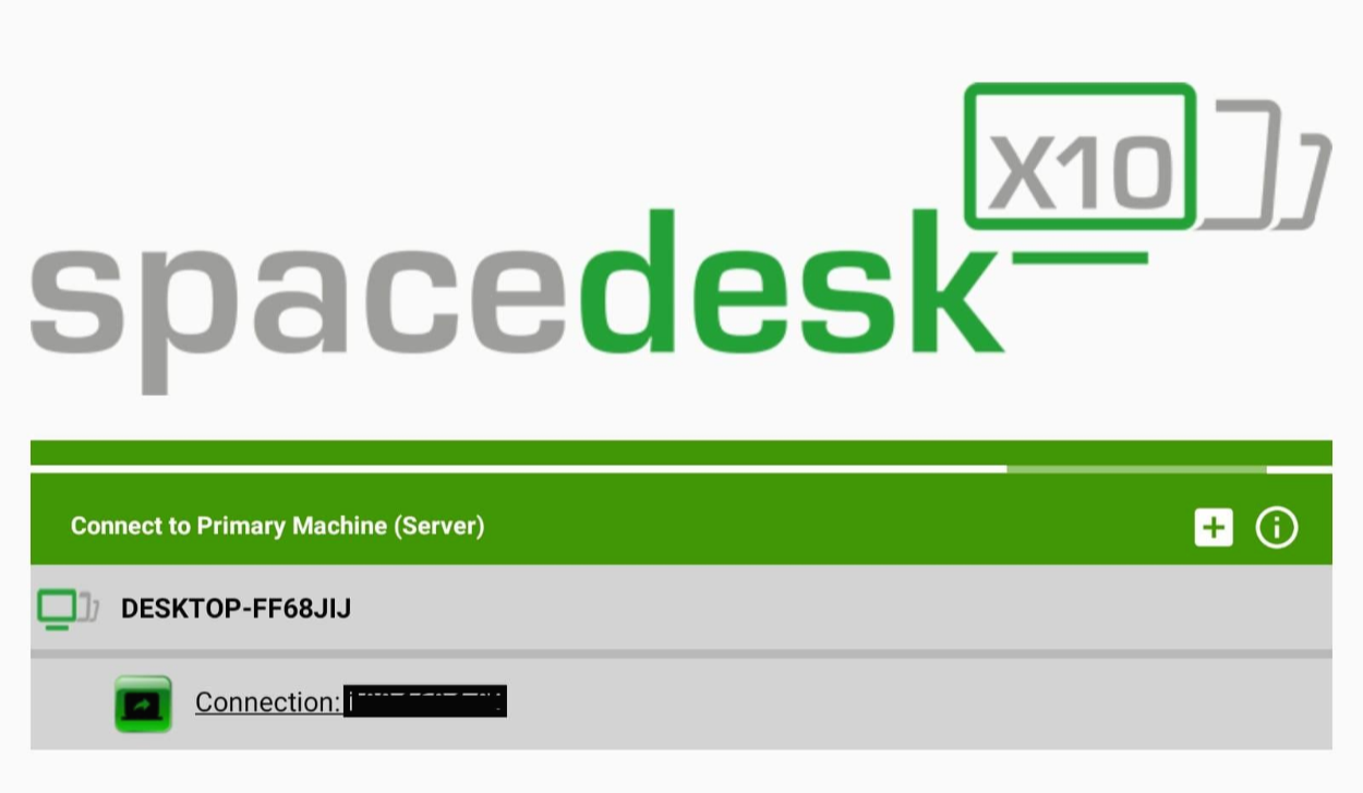 태블릿 앱에서 확인된 PC 서버 목록